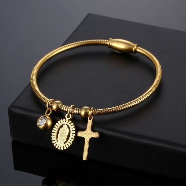 religious san benito strand medal cross bracelet bangle stainless steel cz stone magnet wire bangles for women men jewelry, Black
religious san benito strand medal cross bracelet bangle stainless steel cz stone magnet wire bangles for women men jewelry, Black