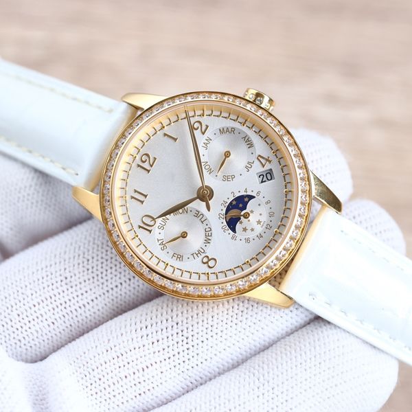 fashion classic women's watch 35mm 9100 moon phase function mechanical movement sapphire mirror leather band life water resistant 100 m, Slivery;golden
fashion classic women's watch 35mm 9100 moon phase function mechanical movement sapphire mirror leather band life water resistant 100 m, Slivery;golden
