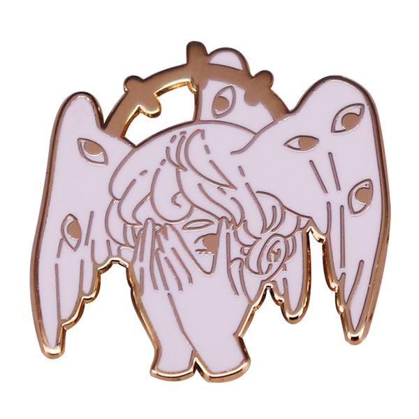 white seraphim angels enamel pin biblically angel brooches backpack decoration jewelry, Blue
white seraphim angels enamel pin biblically angel brooches backpack decoration jewelry, Blue