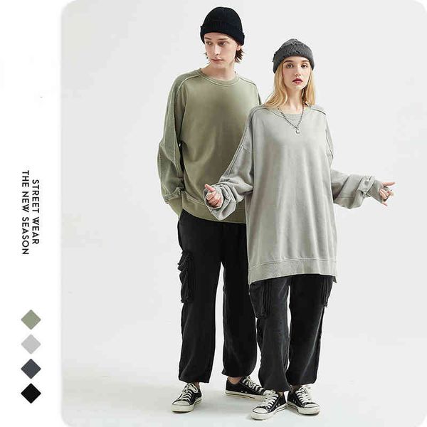 2022 autumn new sweatshirt hip hop solid color pullover streetwear casual clothes washed mens oversized korean harajuku, Black
2022 autumn new sweatshirt hip hop solid color pullover streetwear casual clothes washed mens oversized korean harajuku, Black