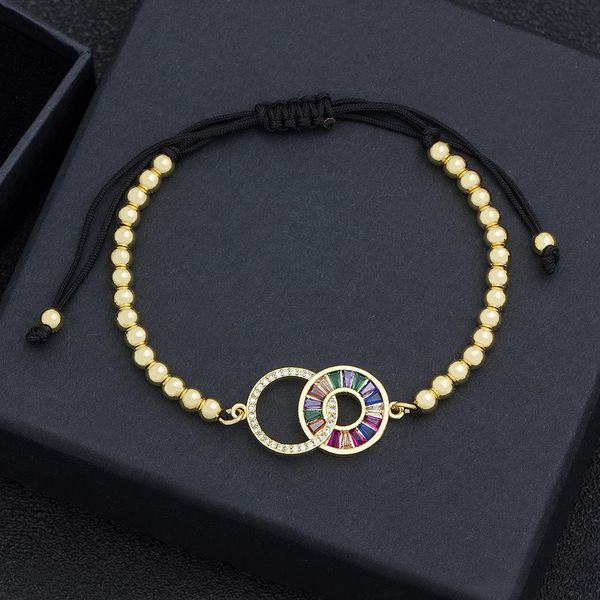 trendy copper zircon strand handmade bead bracelet luxury macrame pave cz gold color adjustable jewelry for men women gifts, Black
trendy copper zircon strand handmade bead bracelet luxury macrame pave cz gold color adjustable jewelry for men women gifts, Black