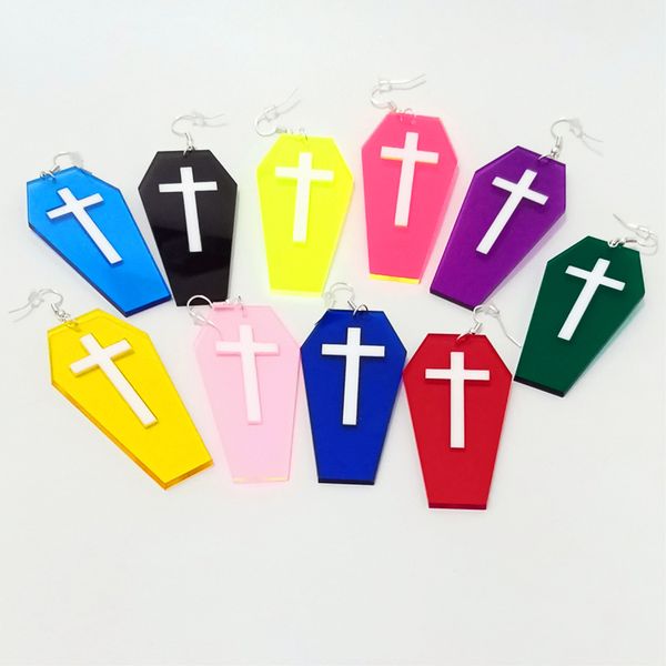 halloween jewelry 10 colors clear coffin cross dangle earrings for women acrylic fashion accessories, Silver
halloween jewelry 10 colors clear coffin cross dangle earrings for women acrylic fashion accessories, Silver