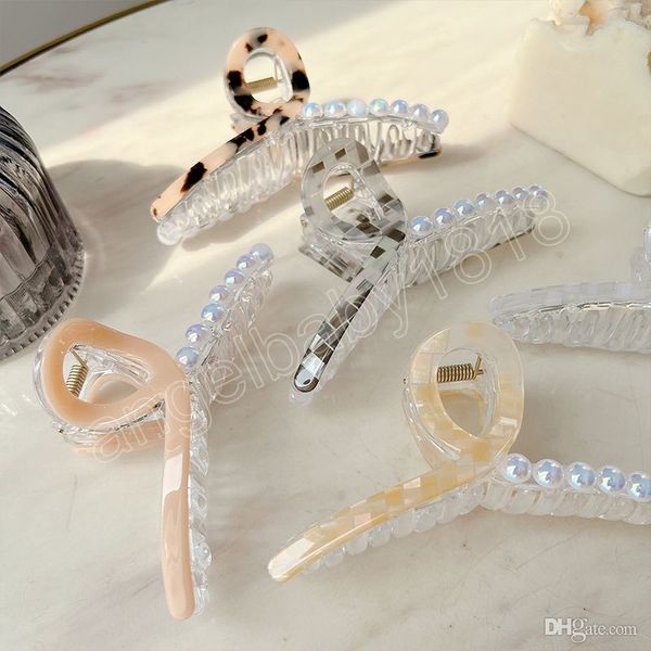 women splicing color cross hair clamp clips acetic acid ribbon pearl hair claws length 11 cm large hairpins for female wash ponytail headdre, Slivery;white
women splicing color cross hair clamp clips acetic acid ribbon pearl hair claws length 11 cm large hairpins for female wash ponytail headdre, Slivery;white