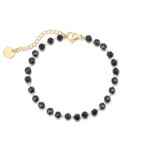 fashion stainless steel bracelets strand for women black crystal beads bracelet gold color link chain pulseras mujer moda
fashion stainless steel bracelets strand for women black crystal beads bracelet gold color link chain pulseras mujer moda