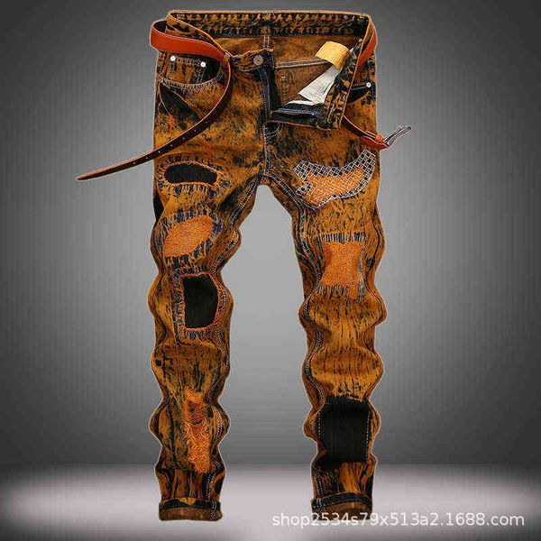 men's fashion pants jeans with holes, Blue 
men's fashion pants jeans with holes, Blue