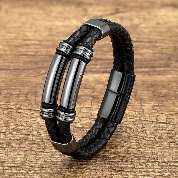 fashion stainless steel metal bracelet strand mens jewelry black multilayer leather rope chain charm women bracelets
fashion stainless steel metal bracelet strand mens jewelry black multilayer leather rope chain charm women bracelets