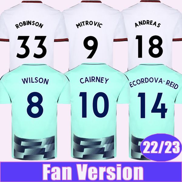 22 23 cairney mitrovic mens soccer jerseys kebano decordova-reid wilson home white away football shirt short sleeve, Black;yellow
22 23 cairney mitrovic mens soccer jerseys kebano decordova-reid wilson home white away football shirt short sleeve, Black;yellow