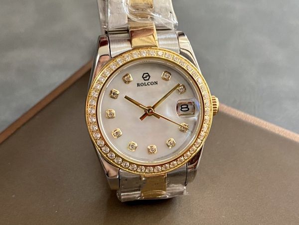 women watches 31mm blue diamond dial automatic mechanical full stainless steel waterproof couples style classic montre de luxe wristwatch, Slivery;brown
women watches 31mm blue diamond dial automatic mechanical full stainless steel waterproof couples style classic montre de luxe wristwatch, Slivery;brown