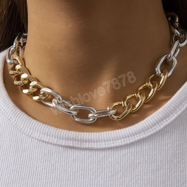 simple gold color metal chain necklace men's retro tricolor stitching stainless steel clavicle necklaces charm girly fashion jewelry, Silver
simple gold color metal chain necklace men's retro tricolor stitching stainless steel clavicle necklaces charm girly fashion jewelry, Silver