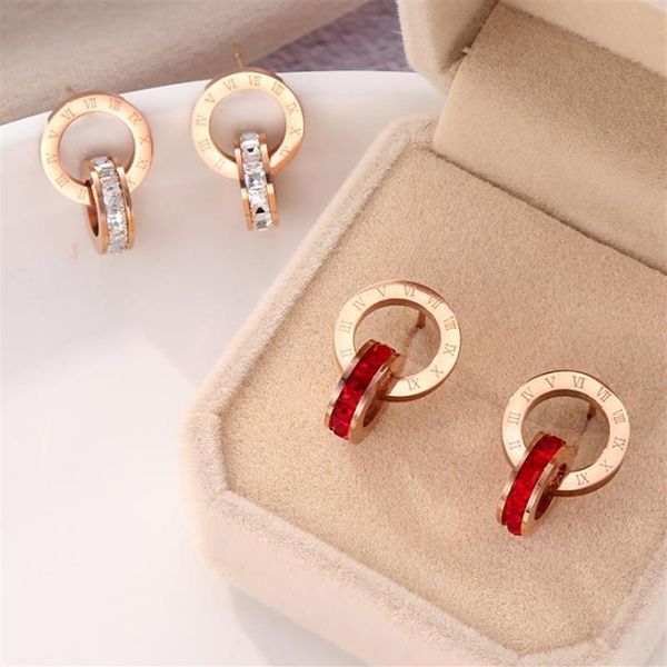 crystal diamond stud earrings fashion titanium steel double rings roman numerals studs earring213f, Golden;silver
crystal diamond stud earrings fashion titanium steel double rings roman numerals studs earring213f, Golden;silver