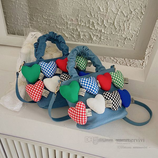 children plaid love heart applique handbags kids denim single shoulder bag fashion girls crossbody princess bags q7998, Black
children plaid love heart applique handbags kids denim single shoulder bag fashion girls crossbody princess bags q7998, Black