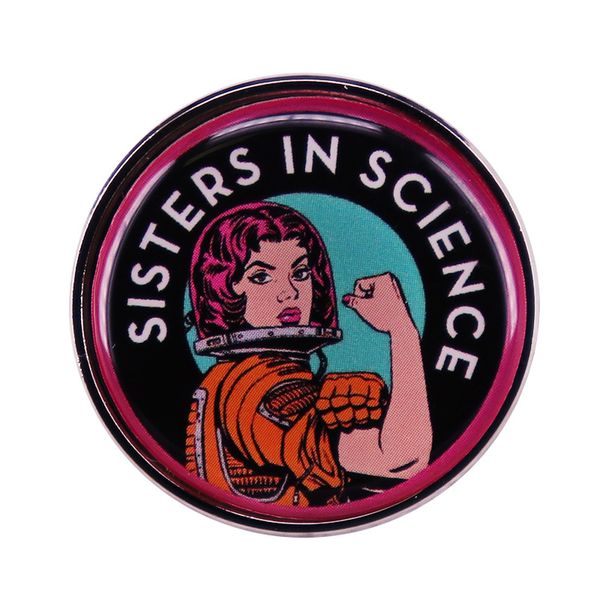 sisters in science feminism women girl power hard enamel pin flower brooch jewelry accessory, Blue
sisters in science feminism women girl power hard enamel pin flower brooch jewelry accessory, Blue