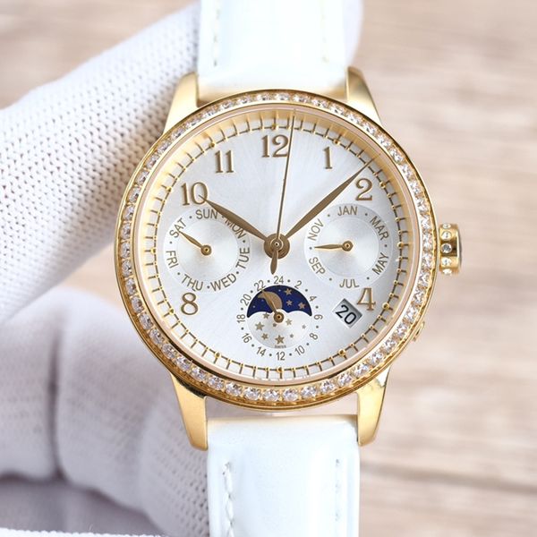 fashion classic women's watch 35mm 9100 moon phase function mechanical movement sapphire mirror leather band life water resistant 100 m, Slivery;golden
fashion classic women's watch 35mm 9100 moon phase function mechanical movement sapphire mirror leather band life water resistant 100 m, Slivery;golden