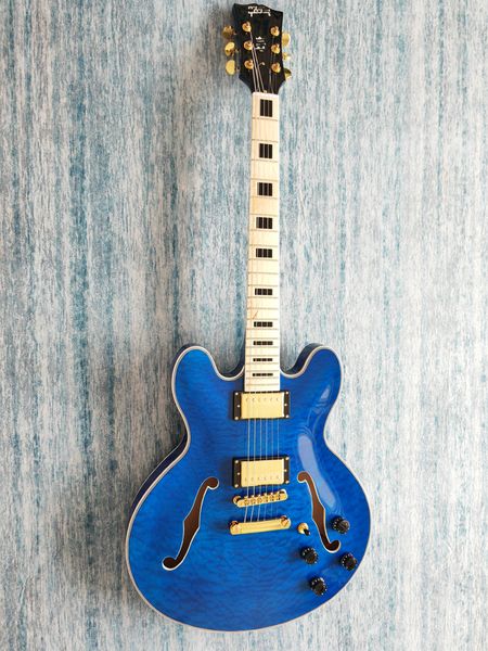 premium half hollow f hole jazz electric guitar double sided flame maple mahogany body maple black inlaid fingerboard guitar
premium half hollow f hole jazz electric guitar double sided flame maple mahogany body maple black inlaid fingerboard guitar