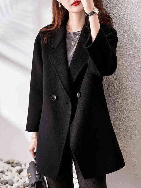 2022 women wool casual black blazer for autumn and winter office suit jacket long sleeve button korean female blazers jacket j220813, White;black
2022 women wool casual black blazer for autumn and winter office suit jacket long sleeve button korean female blazers jacket j220813, White;black