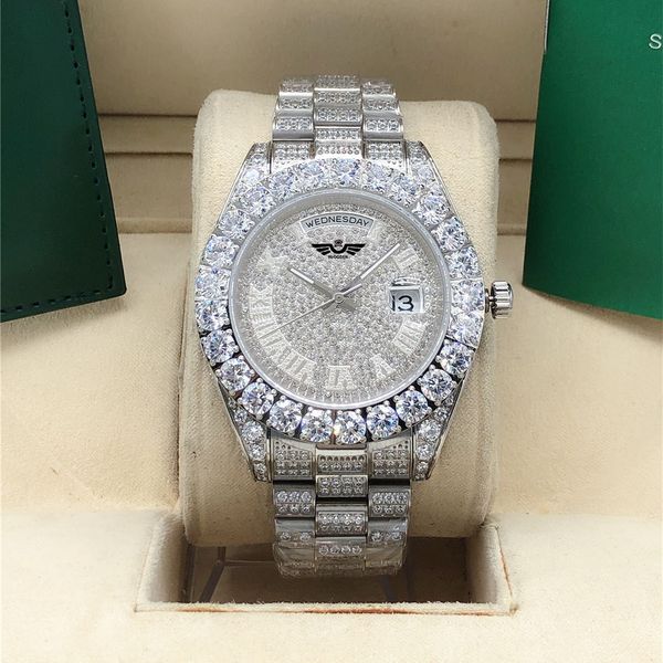 full diamond roman dial watch 218238 sapphire big diamond bezel 43mm stainless steel men men's 2813 automatic watches wristwatch with o, Slivery;brown
full diamond roman dial watch 218238 sapphire big diamond bezel 43mm stainless steel men men's 2813 automatic watches wristwatch with o, Slivery;brown