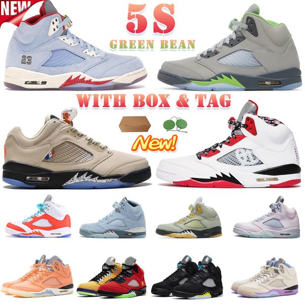 5s 5 with box basketball shoe mens trainers sports sneakers shoes green bean oreo university blue mars 
5s 5 with box basketball shoe mens trainers sports sneakers shoes green bean oreo university blue mars