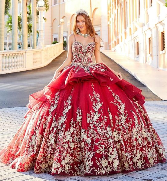 dark red luxury quinceanera dresses 2022 spaghetti prom dress gold lace appliqued bling glitter girls pageant gowns corset sweet 16 ball gow, Blue;red
dark red luxury quinceanera dresses 2022 spaghetti prom dress gold lace appliqued bling glitter girls pageant gowns corset sweet 16 ball gow, Blue;red
