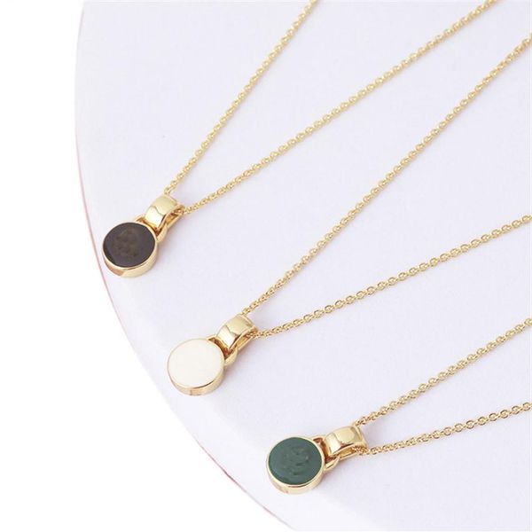 necklace enamel white black green color real 18k gold plated brand round letter pendant necklaces293r, Silver
necklace enamel white black green color real 18k gold plated brand round letter pendant necklaces293r, Silver