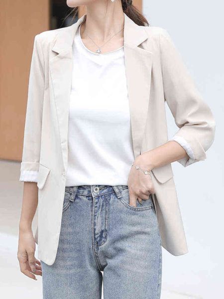casual loose women jacket 2022 spring summer elegant button female suit jackets ladies fashion korean business workwear new j220813, White;black
casual loose women jacket 2022 spring summer elegant button female suit jackets ladies fashion korean business workwear new j220813, White;black