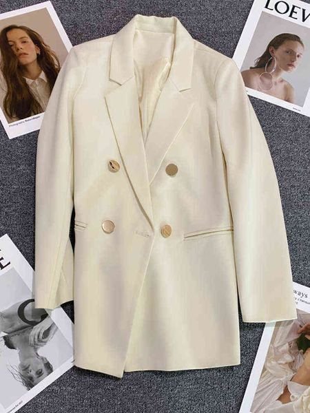 women spring autumn solid casual blazer long sleeves elegant jacket office ladies formal outfit business clothing j220813, White;black
women spring autumn solid casual blazer long sleeves elegant jacket office ladies formal outfit business clothing j220813, White;black