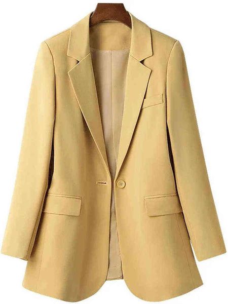 yellow women blazer jacket 2022 new autumn suit jacket british style long sleeve single button ladies office blazer mujer jackets j220813, White;black
yellow women blazer jacket 2022 new autumn suit jacket british style long sleeve single button ladies office blazer mujer jackets j220813, White;black