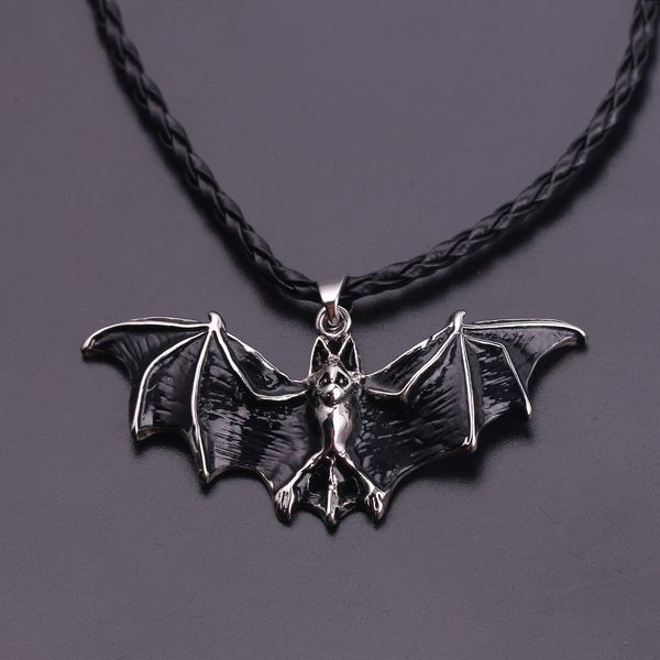 the night life bat gothic pendant necklace vintage leather chain for man women punk retro horrible jewelry cool chic, Silver
the night life bat gothic pendant necklace vintage leather chain for man women punk retro horrible jewelry cool chic, Silver