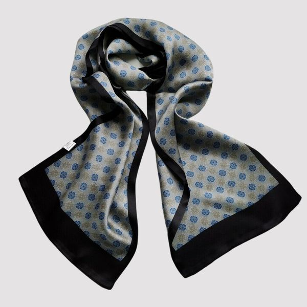 men 100% silk scarf vintage long double layer neckerchief cravat brown grey, Blue;gray
men 100% silk scarf vintage long double layer neckerchief cravat brown grey, Blue;gray