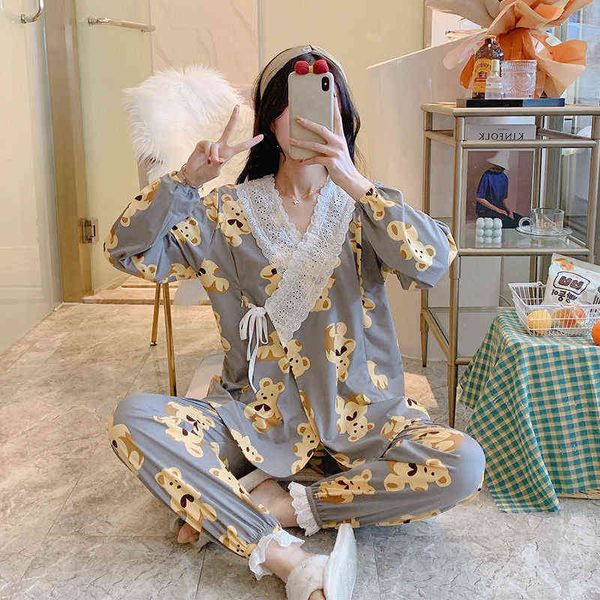 long sleeves nursing clothes for pregnant women spring summer lacecollar cross clothing pajamas home suits maternity clothing j220813, White
long sleeves nursing clothes for pregnant women spring summer lacecollar cross clothing pajamas home suits maternity clothing j220813, White