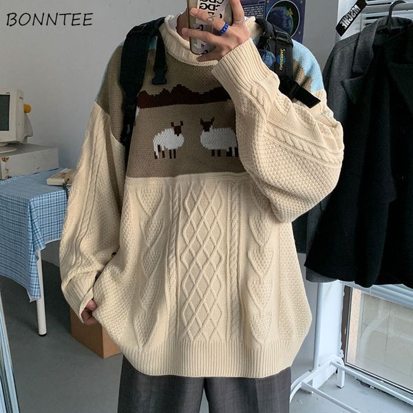 men cartoon sweaters fashion knitting oneck korean style students teens preppy daily cozy winter pullovers loose arrivals 220822, White;black
men cartoon sweaters fashion knitting oneck korean style students teens preppy daily cozy winter pullovers loose arrivals 220822, White;black