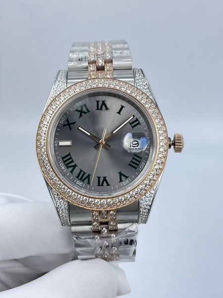 41mm men's automatic wristwatches diamond bezel mens mechanical watch jubilee stainless steel strap waterproof sports designer man watc, Slivery;brown
41mm men's automatic wristwatches diamond bezel mens mechanical watch jubilee stainless steel strap waterproof sports designer man watc, Slivery;brown