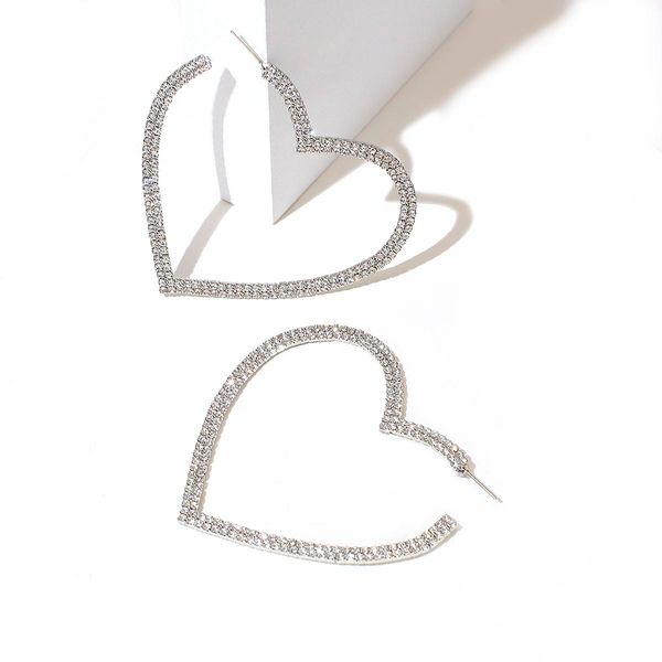 exaggerated big heart crystal drop earrings for women bijoux fashion geometric rhinestones earrings statement jewelry, Silver
exaggerated big heart crystal drop earrings for women bijoux fashion geometric rhinestones earrings statement jewelry, Silver