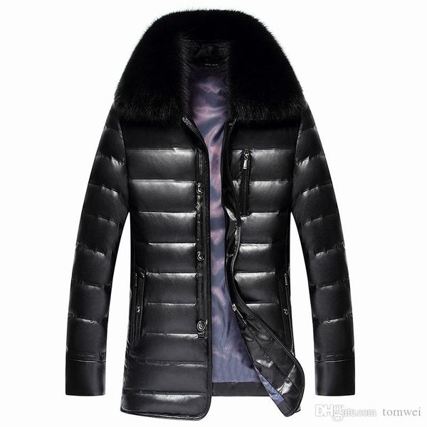 2022 new luxury mens sheepskin down jacket fox fur collar winter leather down coat parkas hooded thick warm overcoat, Black
2022 new luxury mens sheepskin down jacket fox fur collar winter leather down coat parkas hooded thick warm overcoat, Black