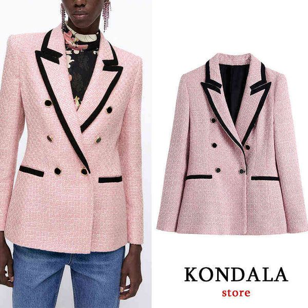 kondala za 2021 chic pink plaid office lady blazer long sleeves v neck double breasted pockets jackets female casual outfit j220813, White;black
kondala za 2021 chic pink plaid office lady blazer long sleeves v neck double breasted pockets jackets female casual outfit j220813, White;black