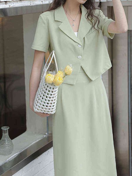 summer elegant casual women midi skirts suit loose jackets high waist saya two pieces set femme fashion korean business clothing j220813, White;black
summer elegant casual women midi skirts suit loose jackets high waist saya two pieces set femme fashion korean business clothing j220813, White;black