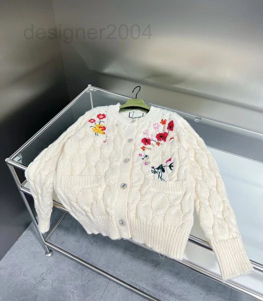 women's sweaters designer gu autumn and winter new fried dough twist knitted cardigan positioning flower embroidery romantic wool blend, White;black
women's sweaters designer gu autumn and winter new fried dough twist knitted cardigan positioning flower embroidery romantic wool blend, White;black