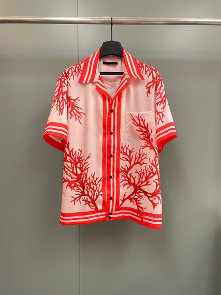 new men's coral print shirt design style silk electric spinning short sleeve shirt, White;black
new men's coral print shirt design style silk electric spinning short sleeve shirt, White;black