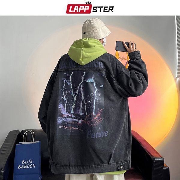 lappster men japanese streetwear vintage jean jacket mens oversized urban punk denim jacket male korean fashion windbreaker 220822, Black;brown
lappster men japanese streetwear vintage jean jacket mens oversized urban punk denim jacket male korean fashion windbreaker 220822, Black;brown
