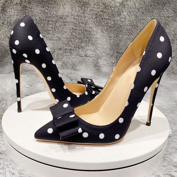 polka dot bowknot shoes women black satin point stiletto heels ladies red bottom dress shoes
polka dot bowknot shoes women black satin point stiletto heels ladies red bottom dress shoes