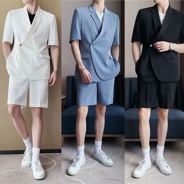 men's suits & blazers latest coat pant designs casual men's shorts sets summer t 220823, White;black
men's suits & blazers latest coat pant designs casual men's shorts sets summer t 220823, White;black