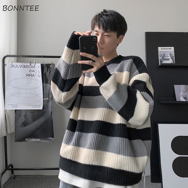 contrast color pullover sweaters men autumn oneck long sleeve striped jumper couple vintage lazy warm winter bottoming knitwear 220822, White;black
contrast color pullover sweaters men autumn oneck long sleeve striped jumper couple vintage lazy warm winter bottoming knitwear 220822, White;black