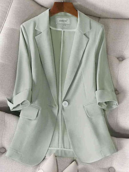 green women jacket spring 2022 new three quarter sleeve summer thin ladies casual suit jacket elegant women blazers j220813, White;black
green women jacket spring 2022 new three quarter sleeve summer thin ladies casual suit jacket elegant women blazers j220813, White;black