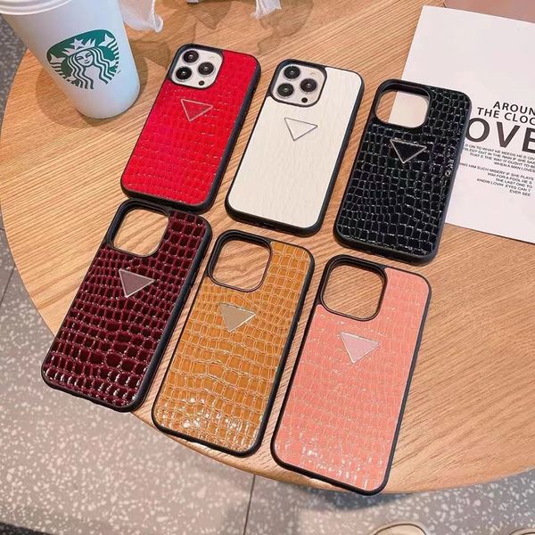 

Designer Fashion Phone Cases for Iphone 13 12 Mini 11 Pro Max X XR Xs 7 8 plus SE2 Luxury Creative Crocodile pattern leather Cover case, Blac