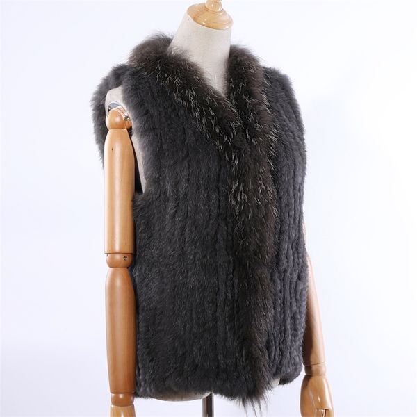 womens fur faux suppev sttdio genuine rabbit knitted raccoon collar vest vests real sleeveless gilets wholesale 220829, Black
womens fur faux suppev sttdio genuine rabbit knitted raccoon collar vest vests real sleeveless gilets wholesale 220829, Black