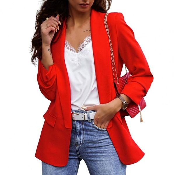 women blazer women autumn blazer solid color pockets ol style cardigan formal long sleeves lady suit coat female blazer women 220819, Black;brown
women blazer women autumn blazer solid color pockets ol style cardigan formal long sleeves lady suit coat female blazer women 220819, Black;brown