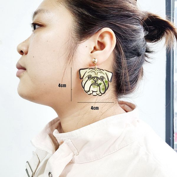 bulldog dangle earrings for womens mirror acrylic printing trendy accessories cute animal jewelry, Silver
bulldog dangle earrings for womens mirror acrylic printing trendy accessories cute animal jewelry, Silver
