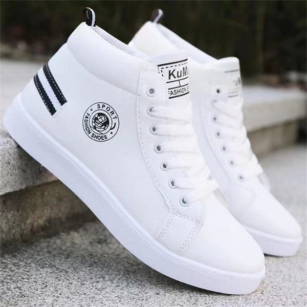 casual sneakers high shoes men white sport arrival ankle boots leather male winter warm 220819, Black
casual sneakers high shoes men white sport arrival ankle boots leather male winter warm 220819, Black