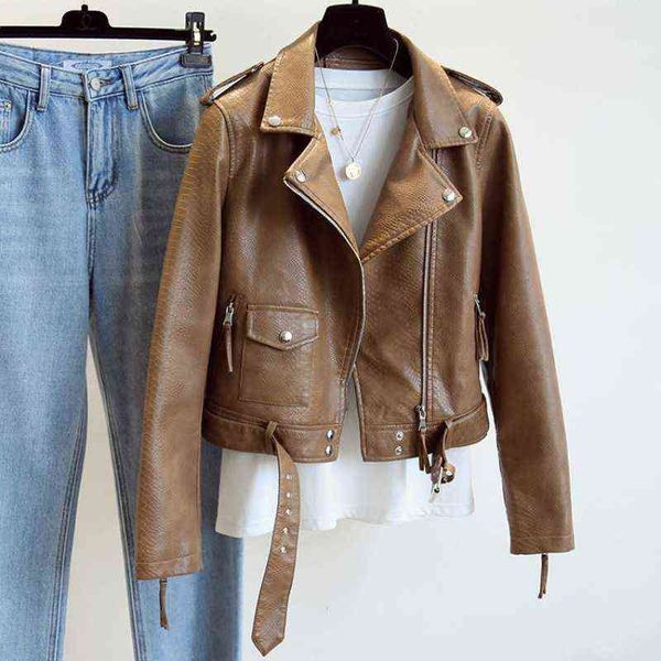 zqlz spring autumn ladies motorcycle leather jackets women 2022 turn-down collar zipper slim black moto & biker jacket female t220810
zqlz spring autumn ladies motorcycle leather jackets women 2022 turn-down collar zipper slim black moto & biker jacket female t220810