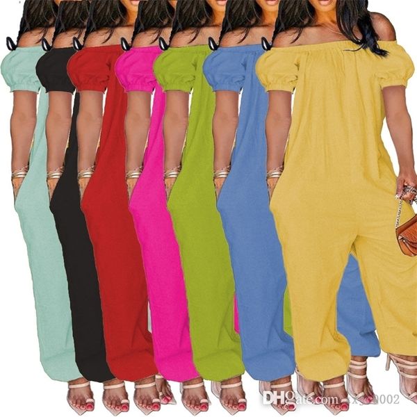 off shoulder short sleeve jumpsuits for women 3xl 4xl plus size rompers loose solid color one piece pants, Black;white
off shoulder short sleeve jumpsuits for women 3xl 4xl plus size rompers loose solid color one piece pants, Black;white