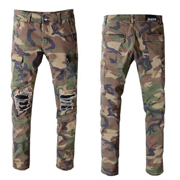fashion camouflage army green slim jeans for mens hip hop patch holes denim pencil pants 836, Blue
fashion camouflage army green slim jeans for mens hip hop patch holes denim pencil pants 836, Blue